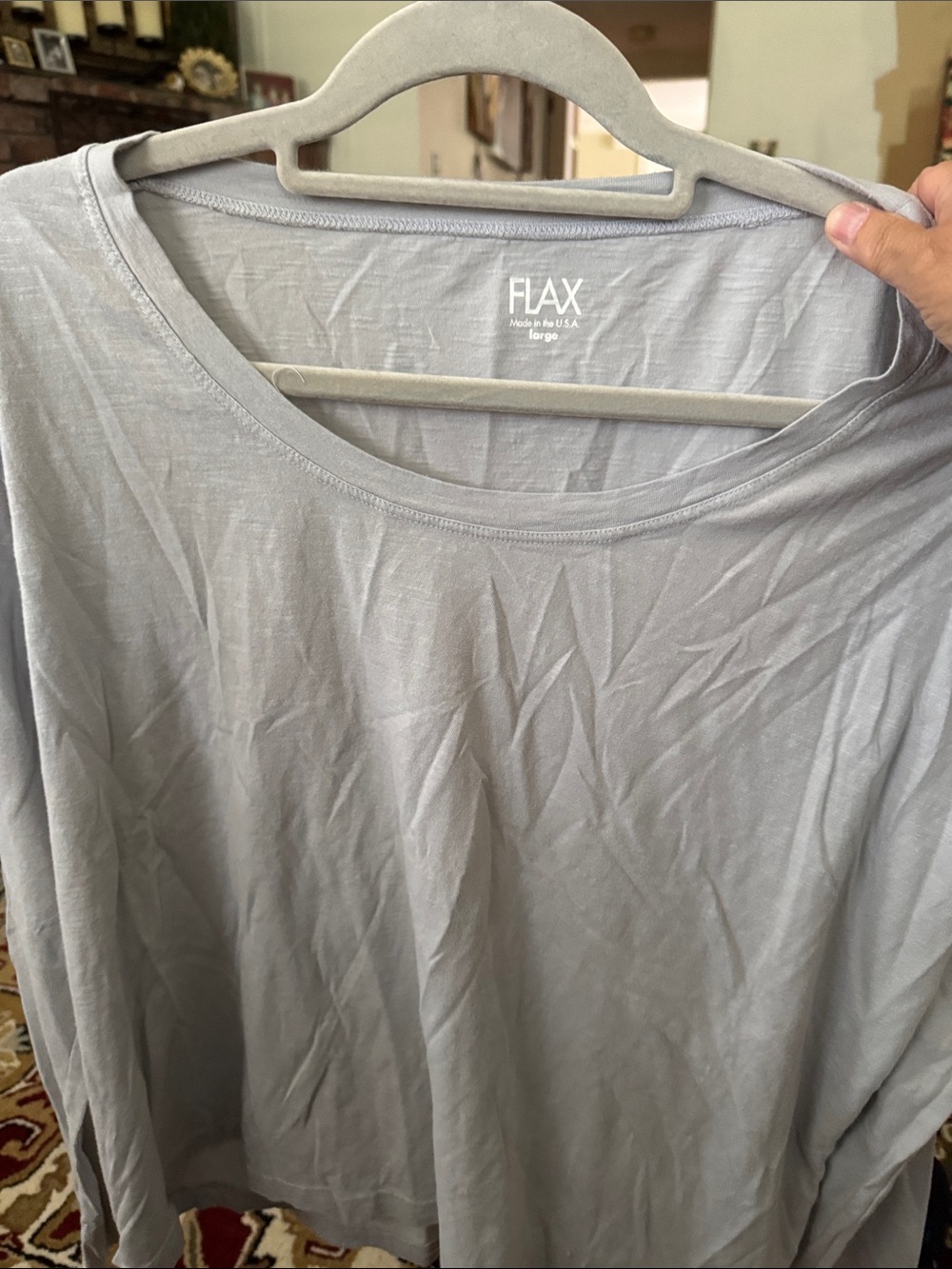FLAX women’s Lightweight Long-Sleeve Shirt in Light Gray